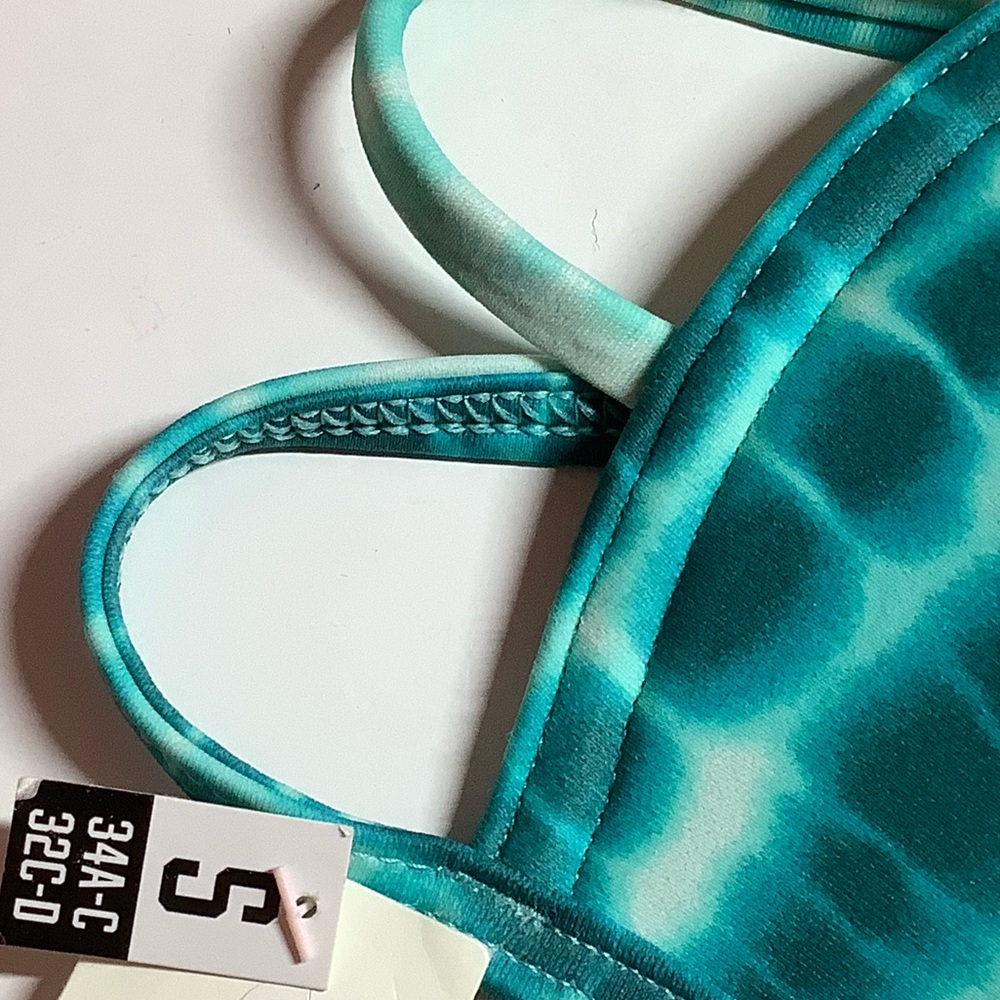 New Victoria’s Secret PINK Teal Tie Dye Bikini Top - Small - Picture 3 of 5